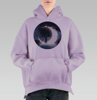 Ночная фея, Hoodie Oversize Fiolet, утепленная