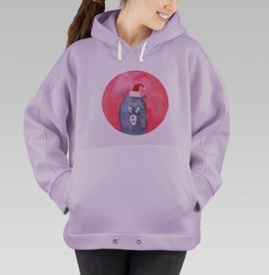 Новогодний медведь, Hoodie Oversize Fiolet