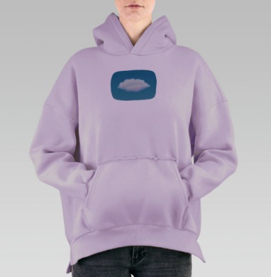 Облако (Живая Азбука), Hoodie Oversize Fiolet, утепленная