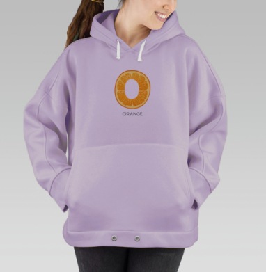 Orange, буква O из Живой Азбуки, Hoodie Oversize Fiolet