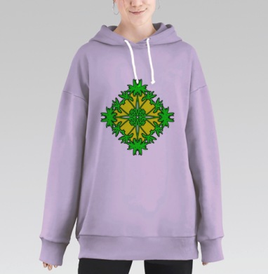 Пальмовый квадрат, Hoodie Long Oversize Fiolet