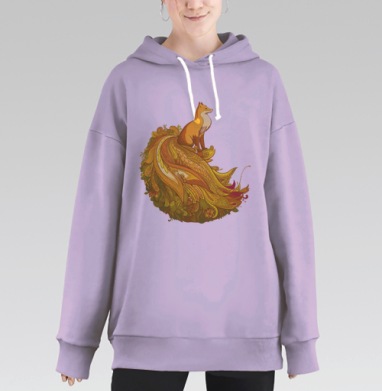 Peafox / Павлинолис, Hoodie Long Oversize Fiolet