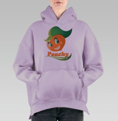 Персик, Hoodie Oversize Fiolet, утепленная