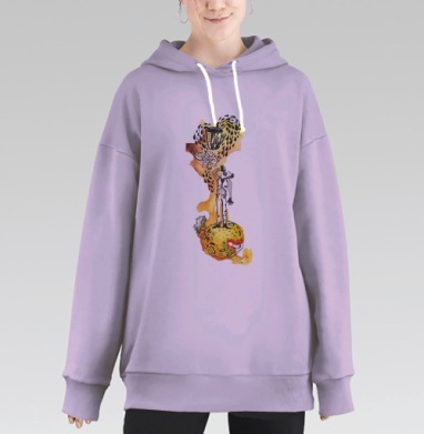 Планета кофе, Hoodie Long Oversize Fiolet