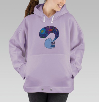 Полярный медведь и космическая вселенная в банке, Hoodie Oversize Fiolet