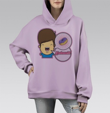 Пончик, Hoodie Mono Fiolet, оверсайз, утепленная