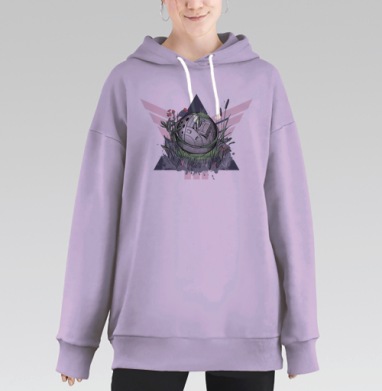 Постапокалиптический триумф природы над технологиями, Hoodie Long Oversize Fiolet