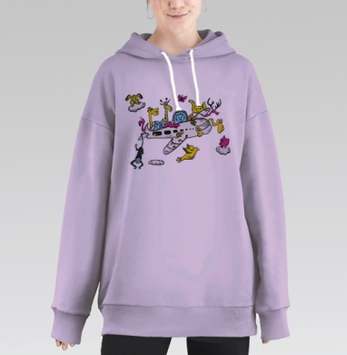 Позитивный trip, Hoodie Long Oversize Fiolet