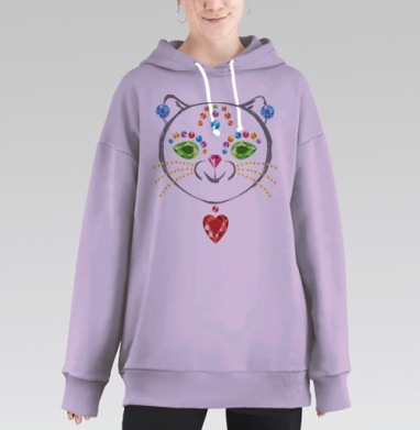precious pet  / Драгоценный питомец, Hoodie Long Oversize Fiolet