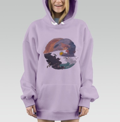Прекрасный мир, Hoodie Mjhigh Dig Mel, Fiolet, утепленная