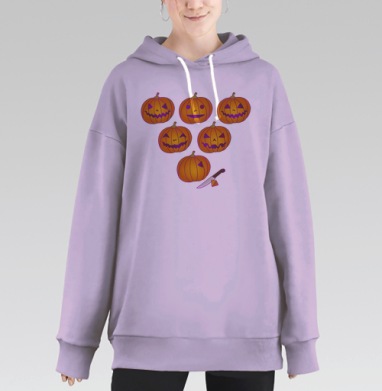 Процесс создания праздничного декора Вырезание тыкв Хэллоуин, Hoodie Long Oversize Fiolet