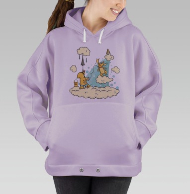 Прогулка в облаках, Hoodie Oversize Fiolet