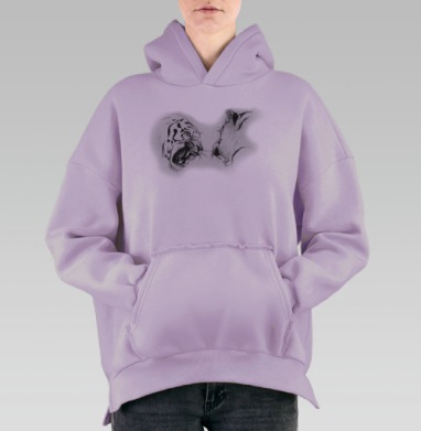 Р-ррррр, Hoodie Oversize Fiolet, утепленная