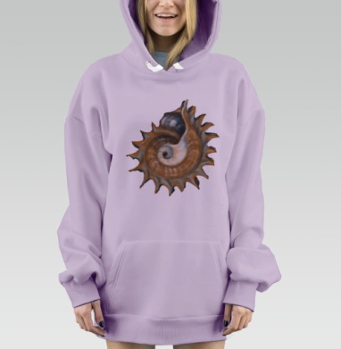 Ракушка морская коричневая серая в спокойной атмосфере, Hoodie Mjhigh Dig Mel, Fiolet, утепленная