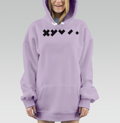 Распад буквы Х, Hoodie Mjhigh Dig Mel, Fiolet, утепленная