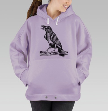 Raven / Ворон, Hoodie Oversize Fiolet