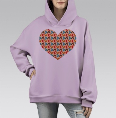 Retro / Ретро, Hoodie Mono Fiolet, оверсайз, утепленная
