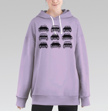 Ретро Авто, Hoodie Long Oversize Fiolet