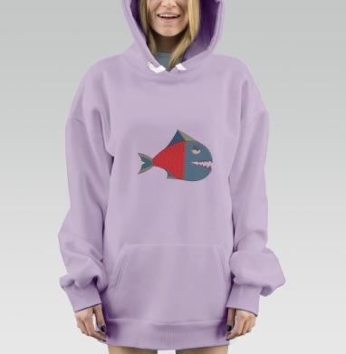Рыбка проголодалась, Hoodie Mjhigh Dig Mel, Fiolet, утепленная