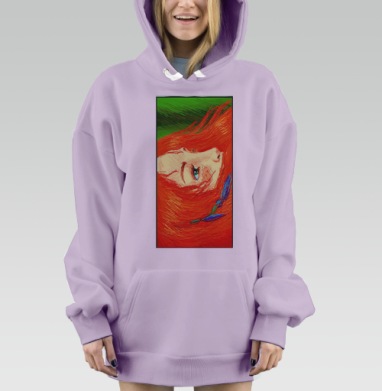 Рыжая, Hoodie Mjhigh Dig Mel, Fiolet, утепленная