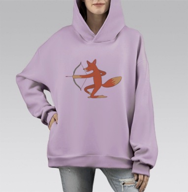 Sagittarius / Стрелец, Hoodie Mono Fiolet, оверсайз, утепленная