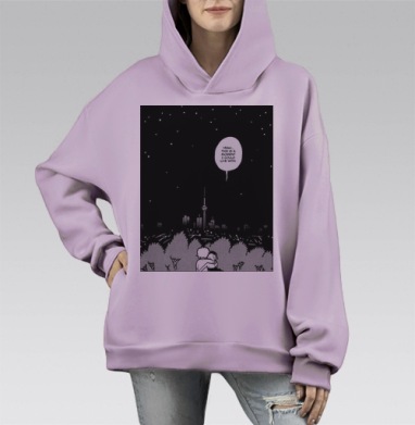 Самоделка, Hoodie Mono Fiolet, оверсайз, утепленная