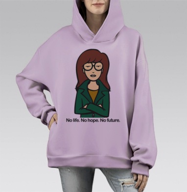 Самоделка, Hoodie Mono Fiolet, оверсайз, утепленная