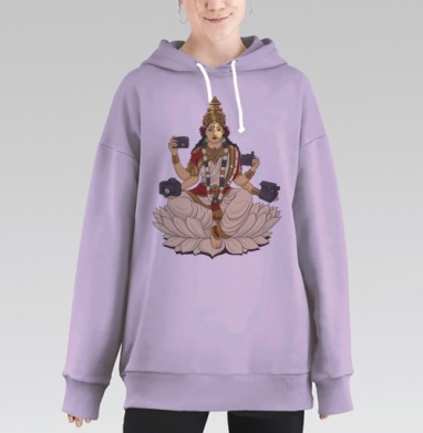 Saraswati / Сарасвати, Hoodie Long Oversize Fiolet