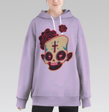 Сахарный череп, Hoodie Long Oversize Fiolet