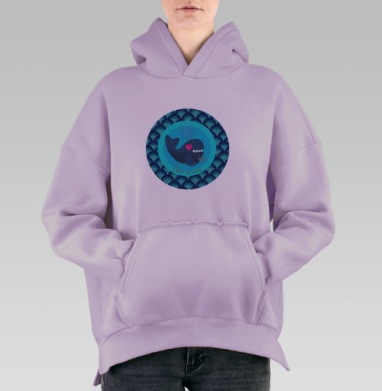 SEA OF LOVE / Море любви, Hoodie Oversize Fiolet, утепленная