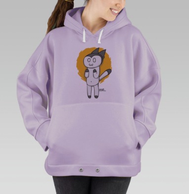 Симпатичный котик Пэп забавный милый kawaii спокойный мультяшный, Hoodie Oversize Fiolet
