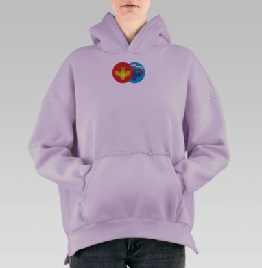 Символический дуэт идеологий: монархия и разведка, Hoodie Oversize Fiolet, утепленная