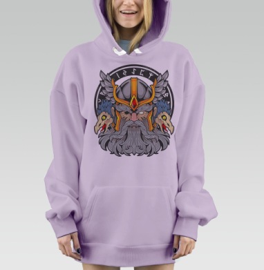 Скандинавский бог могущества мудрости силы, Hoodie Mjhigh Dig Mel, Fiolet, утепленная