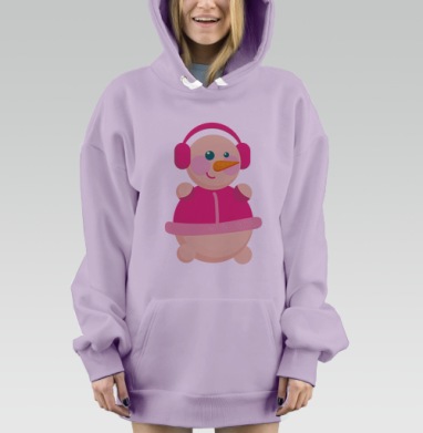 Снеговик в розовом, Hoodie Mjhigh Dig Mel, Fiolet, утепленная
