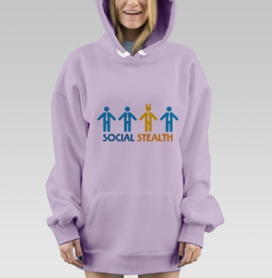 Social Stealth / Социальный стелс, Hoodie Mjhigh Dig Mel, Fiolet, утепленная