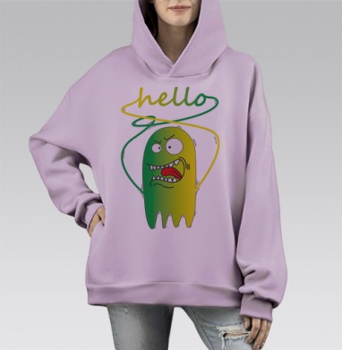 сопля, Hoodie Mono Fiolet, оверсайз, утепленная
