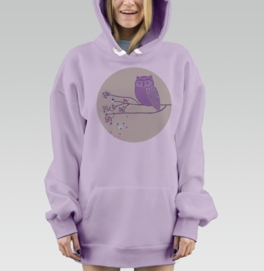 Сова, Hoodie Mjhigh Dig Mel, Fiolet, утепленная