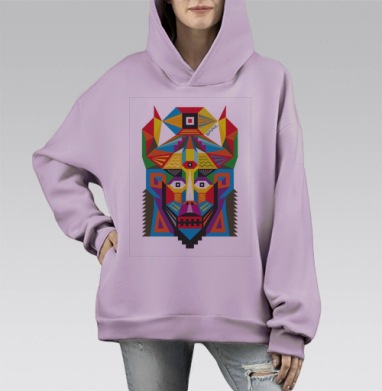 Spirit / Дух, Hoodie Mono Fiolet, оверсайз, утепленная