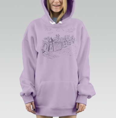Средневековый город, Hoodie Mjhigh Dig Mel, Fiolet, утепленная