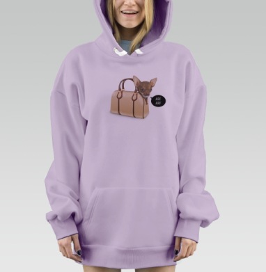 Стильная сумка с чихуахуа «ARF ARF», Hoodie Mjhigh Dig Mel, Fiolet, утепленная