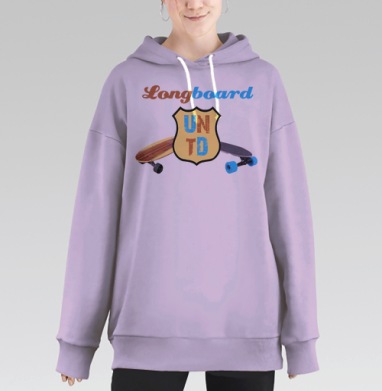 Стильный логотип для лонгбордистов UN TD Shield, Hoodie Long Oversize Fiolet