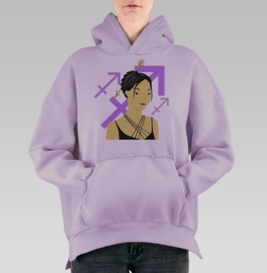 стрелец, Hoodie Oversize Fiolet, утепленная