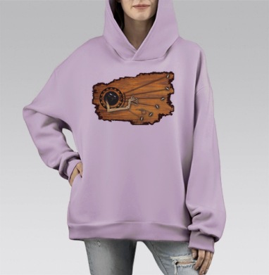 СТРУНЫ ДУШИ, Hoodie Mono Fiolet, оверсайз, утепленная