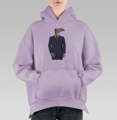 Сюрреалистичный постер человек со ступнёй вместо головы, Hoodie Oversize Fiolet, утепленная