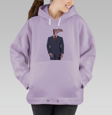 Сюрреалистичный постер человек со ступнёй вместо головы, Hoodie Oversize Fiolet