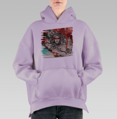 The beast / Зверь, Hoodie Oversize Fiolet, утепленная