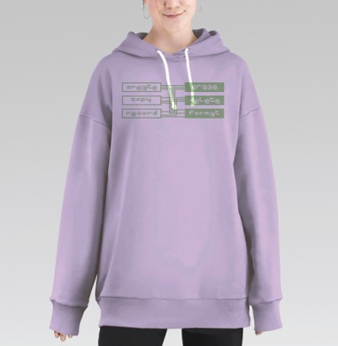 Управление данными Создание и уничтожение команд жизненного цикла, Hoodie Long Oversize Fiolet