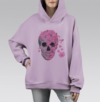 В ожидании весны, Hoodie Mono Fiolet, оверсайз, утепленная