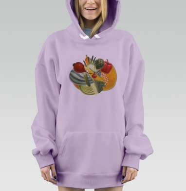 Vegetables (Живая Азбука), Hoodie Mjhigh Dig Mel, Fiolet, утепленная