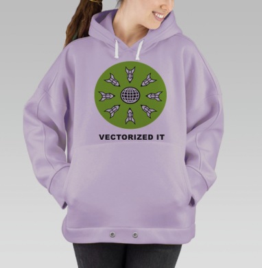 Векторное творчество глобальное влияние карандашей ракеты, Hoodie Oversize Fiolet